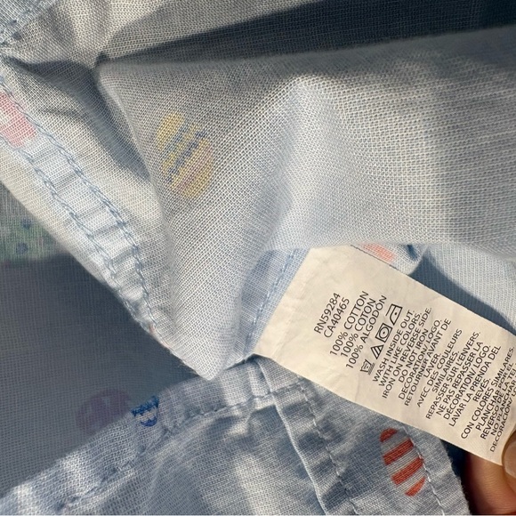 The children’s Place Pastel Blue Shirt with Vibrant Egg Design Size 5/6 - Picture 4 of 5
